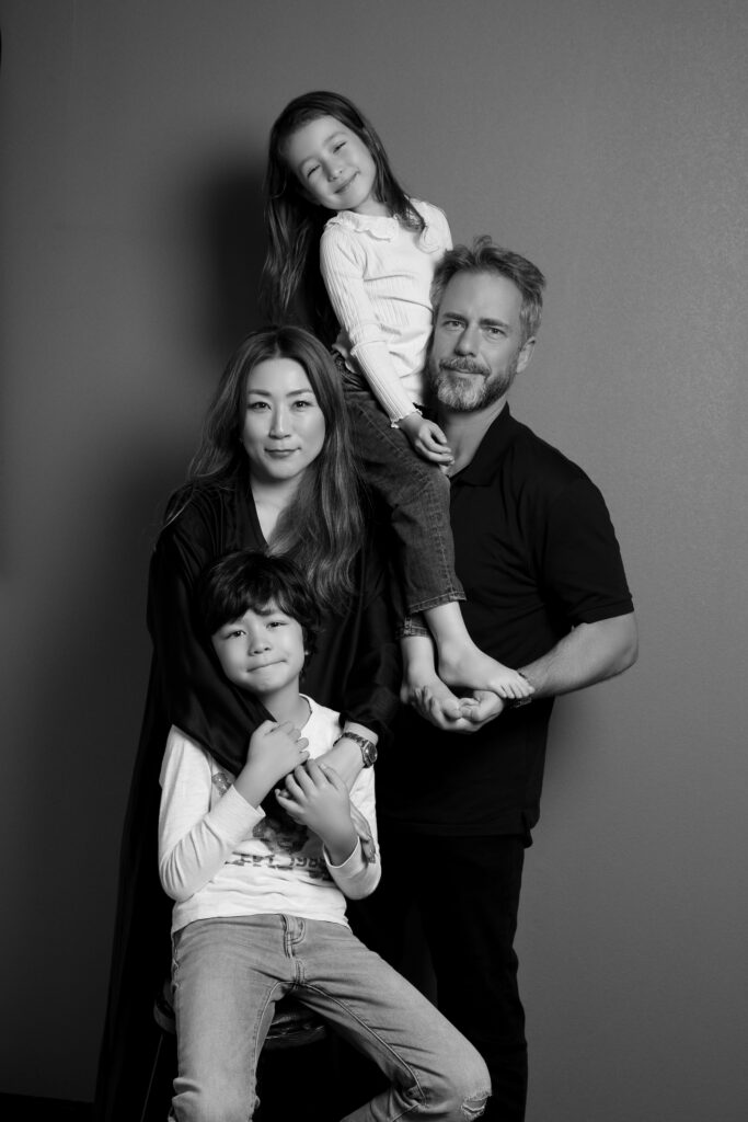 家族写真 モノクロ