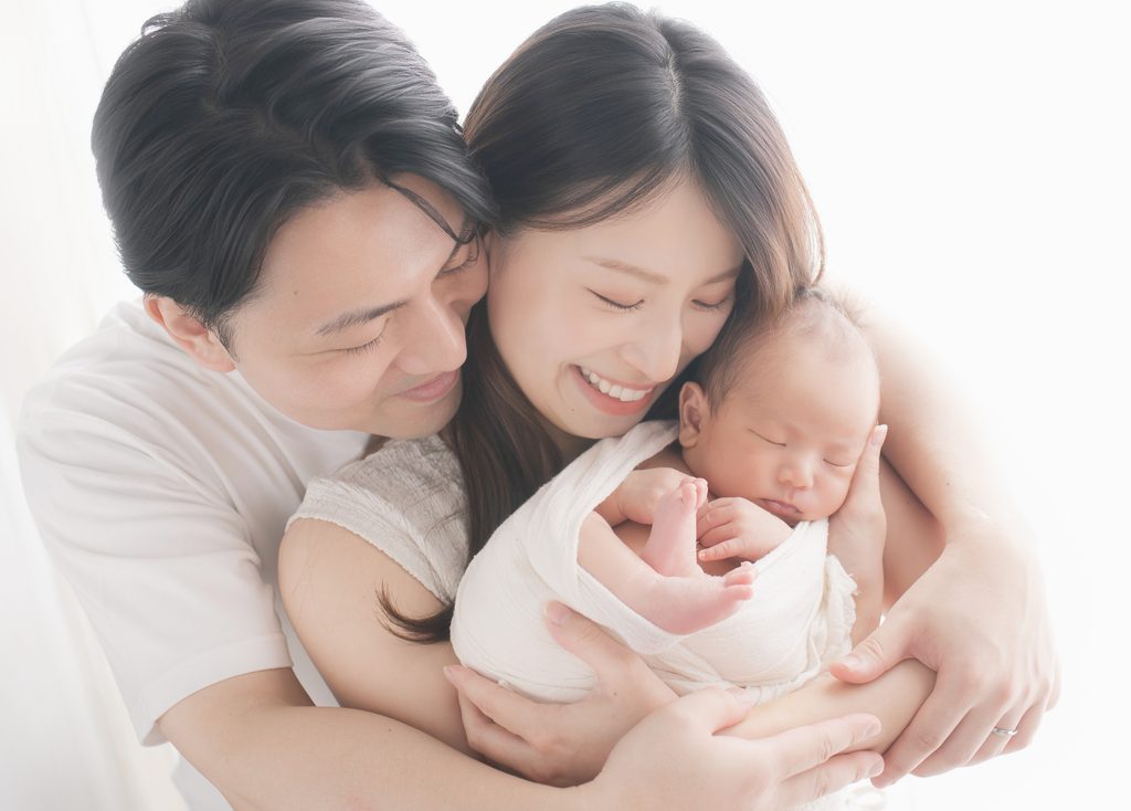 世田谷区の老舗スタジオで撮影した、ニューボーンフォト